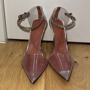 Amina Muaddi pvc crystal heels size 38.5